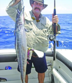 Small wahoo to 10kg have been mixing it up with heaps of small black marlin.